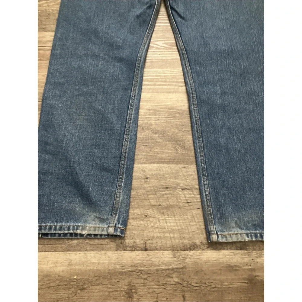 Levi's 505 Men's Blue Denim Jeans Straight Regular Fit Distressed Hole 34/30